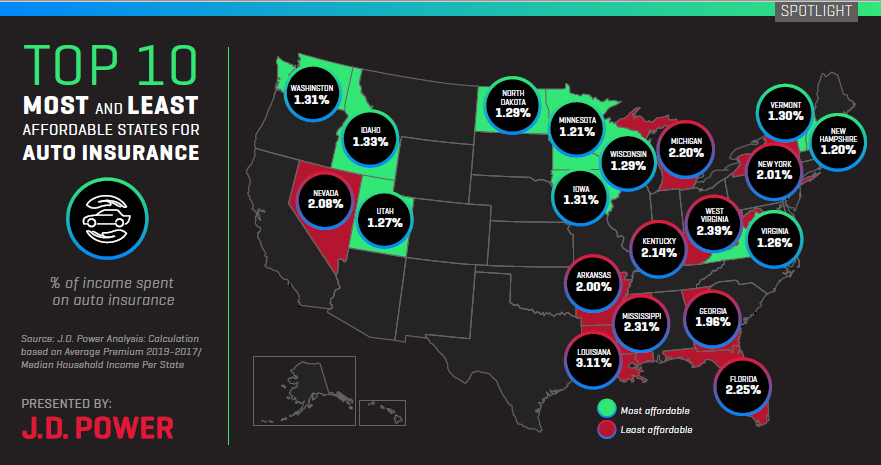 States With The Most And Least Affordable Auto Insurance, And Which ...